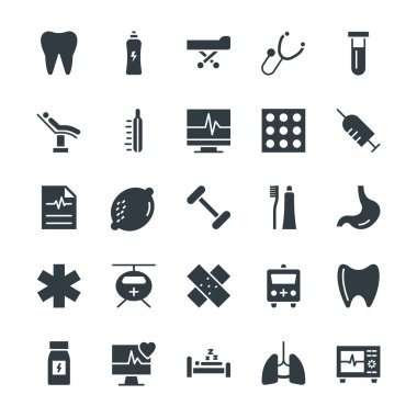 Tıp ve Sağlık Cool Vektör Simgeleri 8