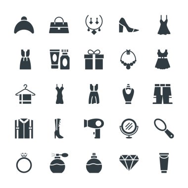 Moda ve Giyim Cool Vektör Simgeler 4
