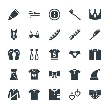 Moda ve Giyim Cool Vektör Simgeler 6