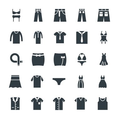 Moda ve Giyim Cool Vektör Simgeler 7