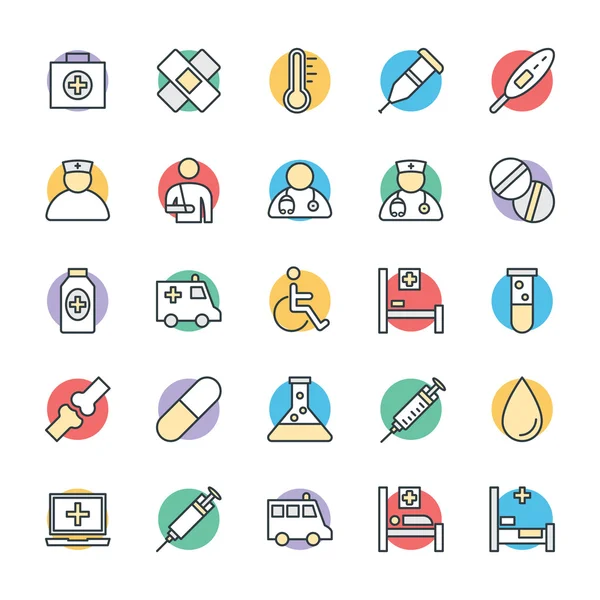 Salud y Medicina Cool Vector Iconos 1 — Vector de stock