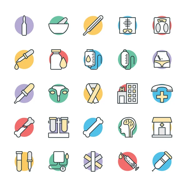 Salud y Medicina Cool Vector Iconos 3 — Vector de stock