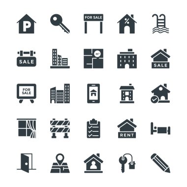 Emlak Cool Vektör Simgeleri 4