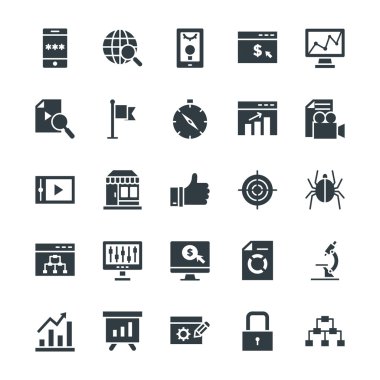 Seo ve İnternet Pazarlama Cool Vektör Simgeler 2