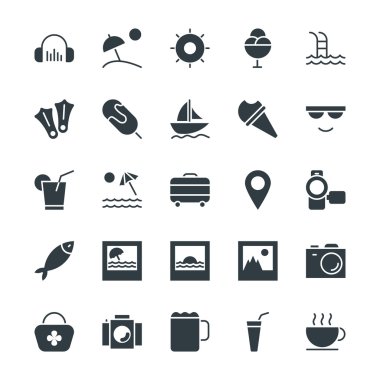 Yaz serin vektör simgeler 5