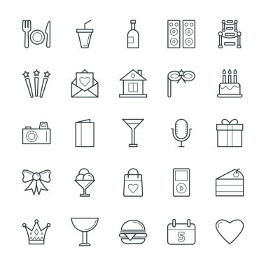 Kutlama ve parti serin vektör simgeler 2