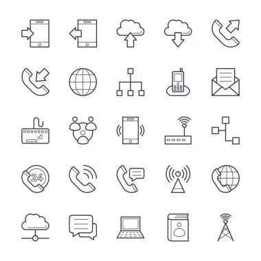 İletişim serin vektör simgeler 1