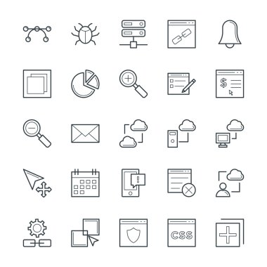 Tasarım ve geliştirme serin vektör simgeler 4