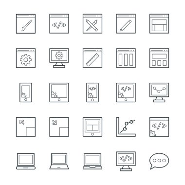 Tasarım ve geliştirme serin vektör simgeler 1