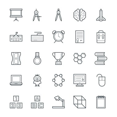 Eğitim serin vektör simgeler 4