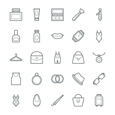 Moda ve Giyim Cool Vektör Simgeler 3