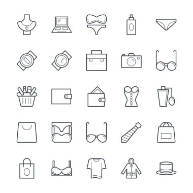 Moda ve Giyim Cool Vektör Simgeler 1