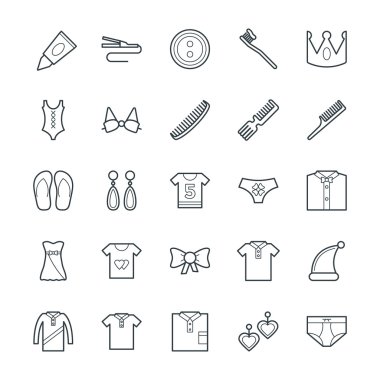 Moda ve Giyim Cool Vektör Simgeler 6