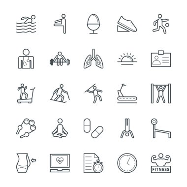 Fitness Cool Vektör Simgeleri 4