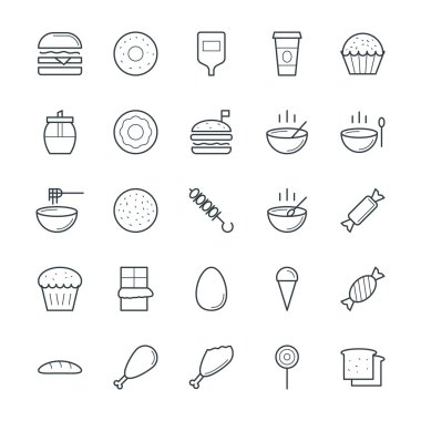 Gıda serin vektör simgeler 1