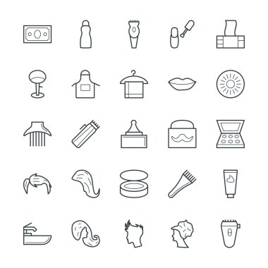 Kuaför Cool Vektör Simgeleri 4