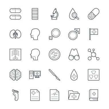 Tıp ve Sağlık Cool Vektör Simgeler 4