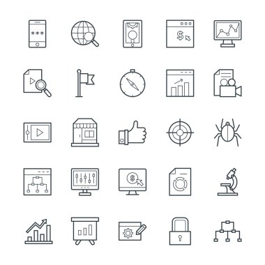 Seo ve İnternet Pazarlama Cool Vektör Simgeler 2