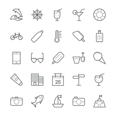 Yaz serin vektör simgeler 3