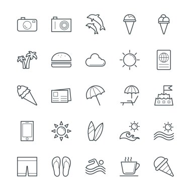 Yaz serin vektör simgeler 2