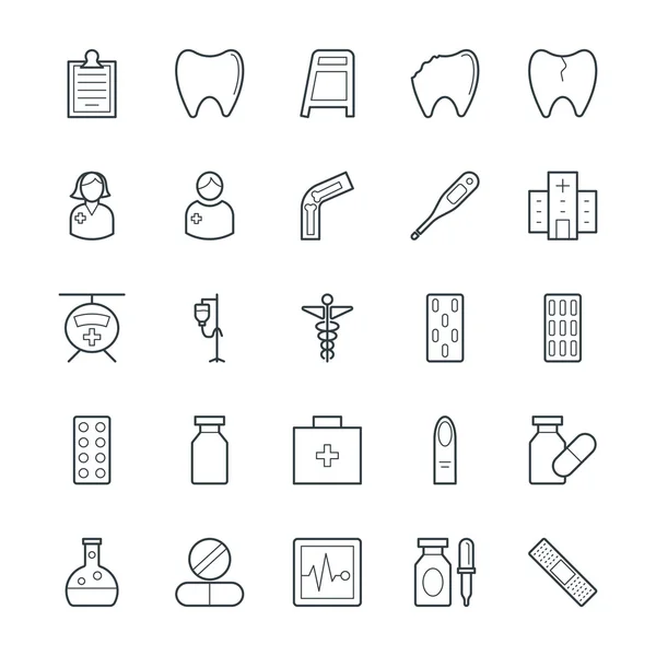 Salud y Medicina Cool Vector Iconos 2 — Vector de stock