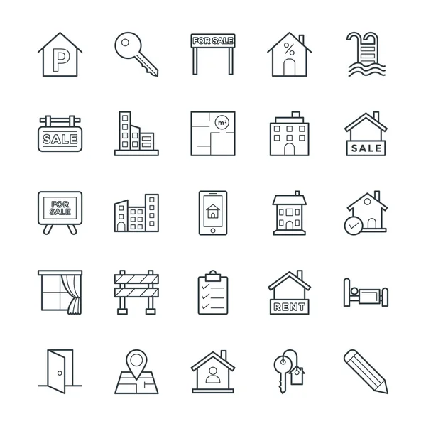 Real Estate cool vector pictogrammen 4 — Stockvector