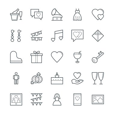 Serin vektör simgeler 2 düğün