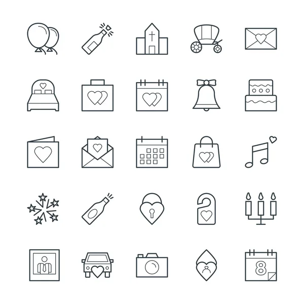 Boda Cool Vector iconos 1 — Archivo Imágenes Vectoriales