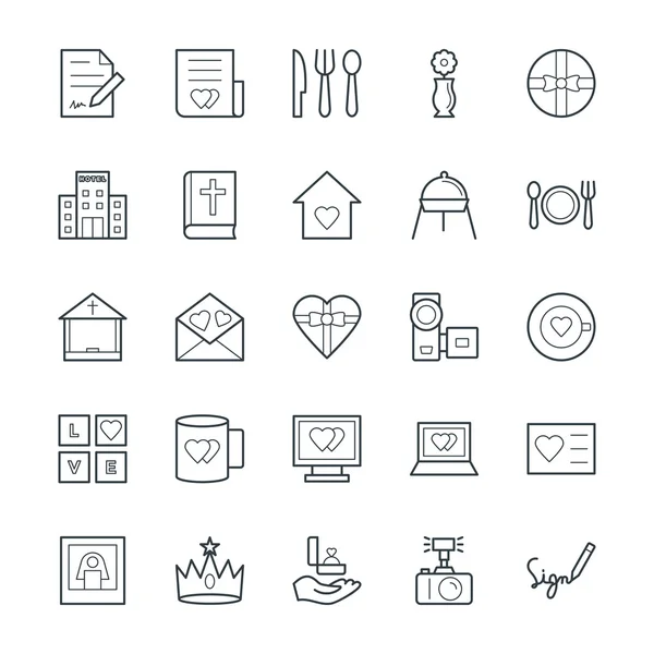 Boda Cool Vector Iconos 3 — Archivo Imágenes Vectoriales