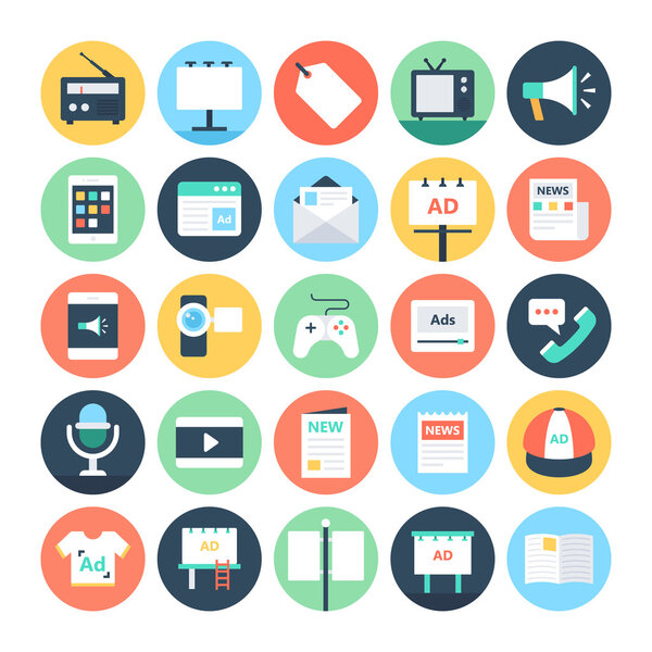 Реклама и медиавекторные иконки 1
