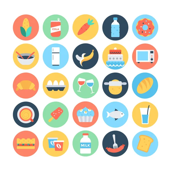 Food Flat Vector Icons 3 — Stock Illustration Food Flat Vector Icons 3 Vector Graphics