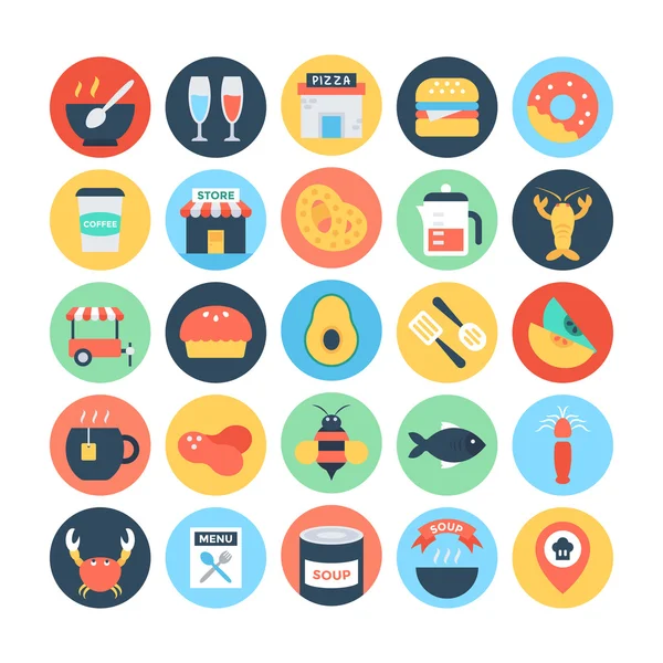 Food Flat Vector Icons 8 — Stock Illustration Food Flat Vector Icons 8 Vector Graphics
