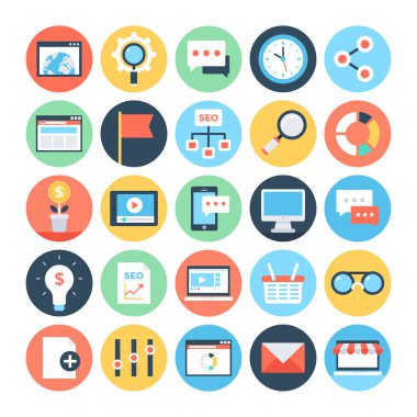 Dijital pazarlama vektör simgeler 3