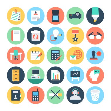 Office vektör simgeler 4 renkte