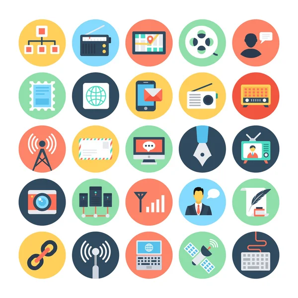 Communication Flat Vector Icons 2 — Stock Vector
