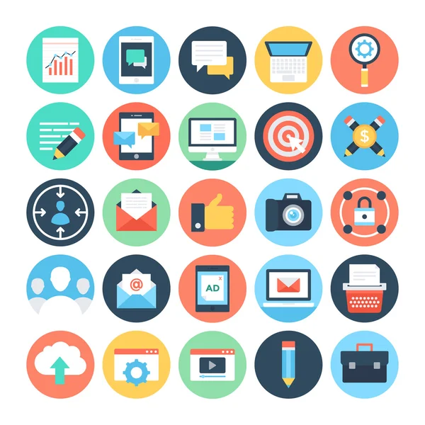 Icons für digitales Marketing 1 — Stockvektor