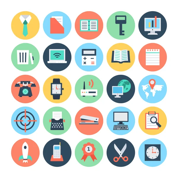 Office Colored Vector Icons 3 — Stock Vector