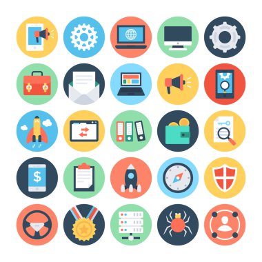 SEO ve pazarlama vektör simgeler 4