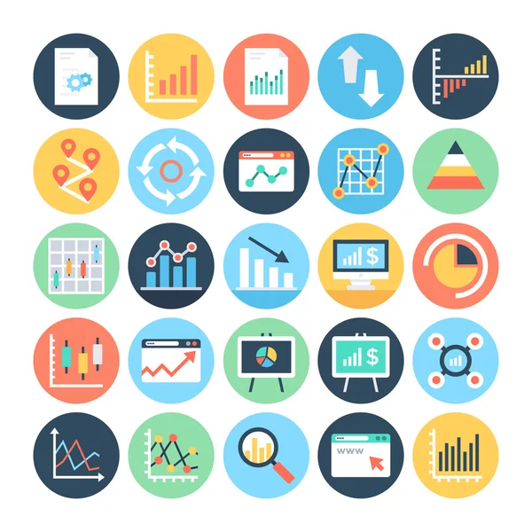 Rapporten en Analytics gekleurde Vector Icons 5 — Stockvector