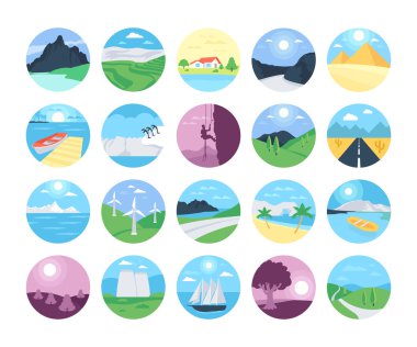 Landscapes Vector Icons 2 clipart