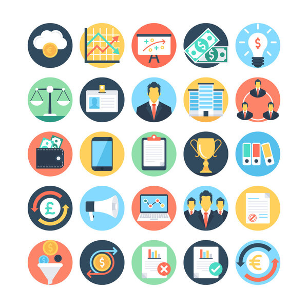 Market and Economics Colored Vector Icons 3
