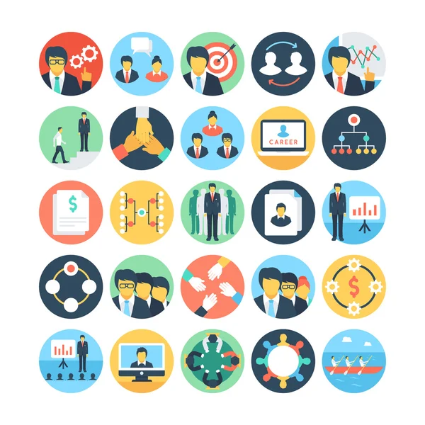 Equipo de Trabajo y Organización Vector Iconos 3 — Vector de stock