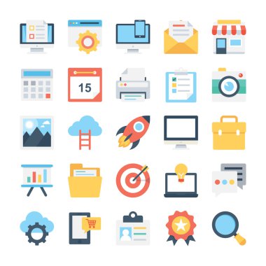 Web Tasarım ve geliştirme vektör simgeler 1
