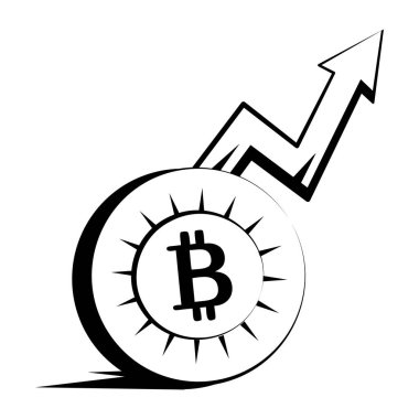 Bitcoin eğilimini gösteren karalama biçimi simgesi