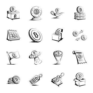 Bitcoin Para Paketi Dondurma Biçimi Simgeleri 