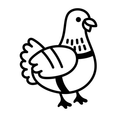 A doodle style icon showing pigeon bird