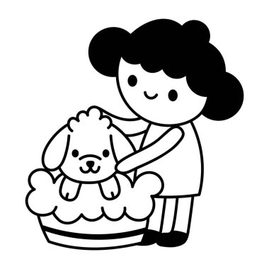 A sketchy style icon representing dog bath
