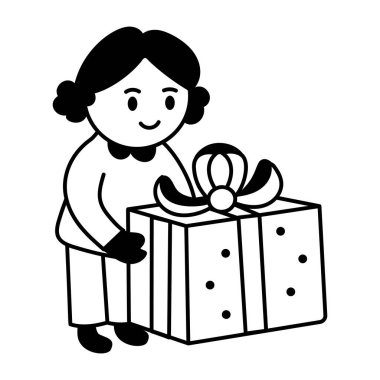 Hediye kutusunu gösteren karalama tarzı bir simge 