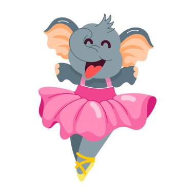 Fil balesinin çizgi film stili çıkartması. 