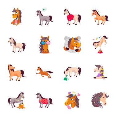 Düz Şirin At Maskotu Etiketleri 